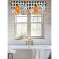 thumbnail image 6 of Pumpkin Thanksgiving Valances for Windows Fall Bird Give Thanks Black Plaid Kitchen Valance Curtain Rod Pocket Small Curtains for Cafe Bathroom Laundry Basement 60" x 18", 6 of 8