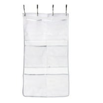 SDJMa Mesh Shower Organizer Hanging Bathroom Caddy 6 Pockets Hang Curtain Rod with 4 Rings