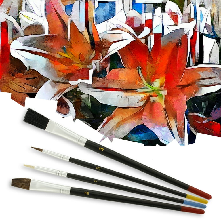 Mozart Supplies Watercolor Paint Brush Set - 15 Assorted Synthetic Hair Paint Brushes - Includes Portable Case with Brush Stand Artist Grade