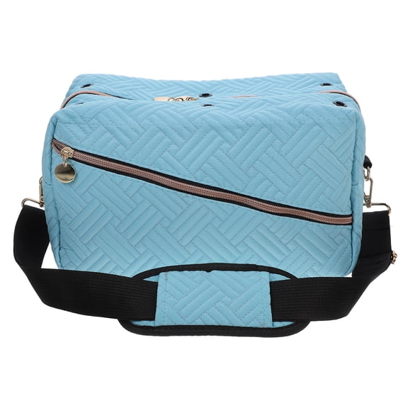 TEHAUX Sky-Blue Polyester Yarn Storage Organizer for Sewing Supplies with Yarn Holes