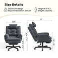 thumbnail image 3 of Hawsaiy Big and Tall Office Chair with Footrest, Ergonomic Executive Desk Chair with Flip-Up Arms, Reclining High Back Computer Chair with Headrest & Side Pockets, Dark Gray, 3 of 10