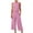 Pink, variant on YANHAIGONG Women Summer Outfits Sets 2025,Light Weight Pants for Women Casual Summer,2PC Fashion Woman Round Neck Sleeveless Blouse +Loose Pockets Pants Sets