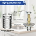 thumbnail image 4 of Neighborly NookUpgraded 3 in1 Bathroom Sink Stopper 2PCS Universal Pop Up Sink Drain Strainer,with Removable Stainless Steel Filter Basket Hair Catcher,for 1.1''~2.36'' Sink Basin Hole,Brushed Nickel, 4 of 12