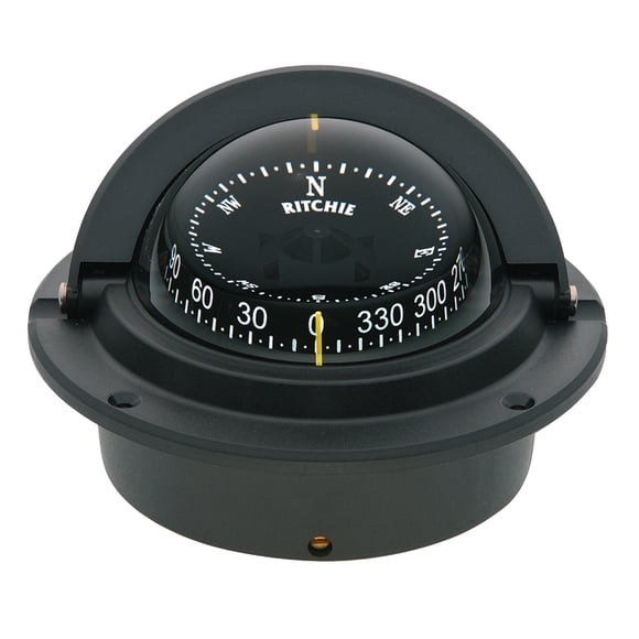 Brújula Ritchie F-83 Voyager - Montaje empotrado - Negro