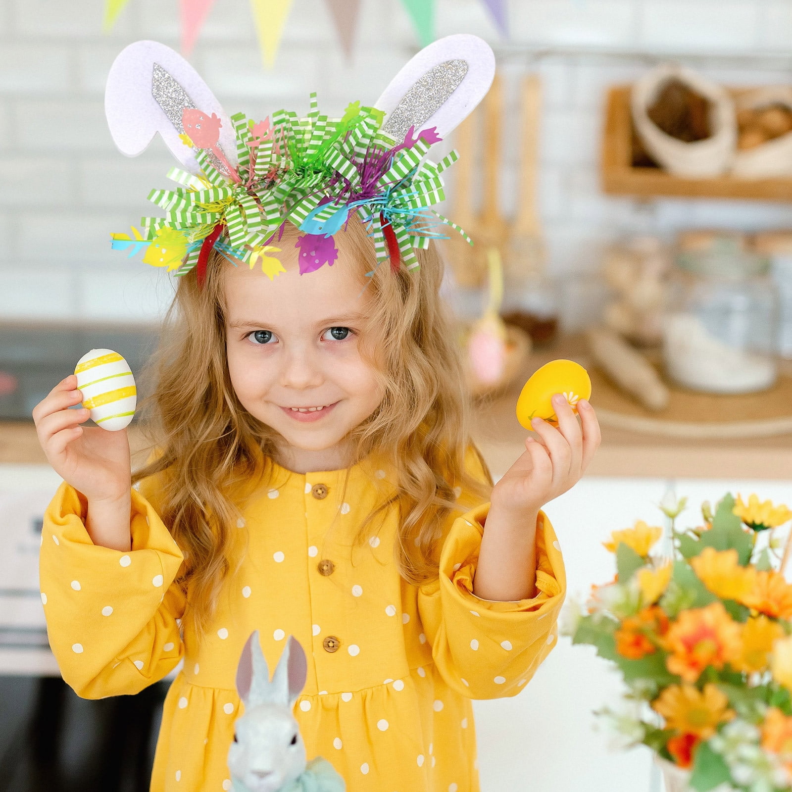 Bandeau Oreilles De Lapin En Peluche – Pâques, Blanc, Avec Fil Métallique, Ajustable, Pour Enfants Et Adultes, Cosplay