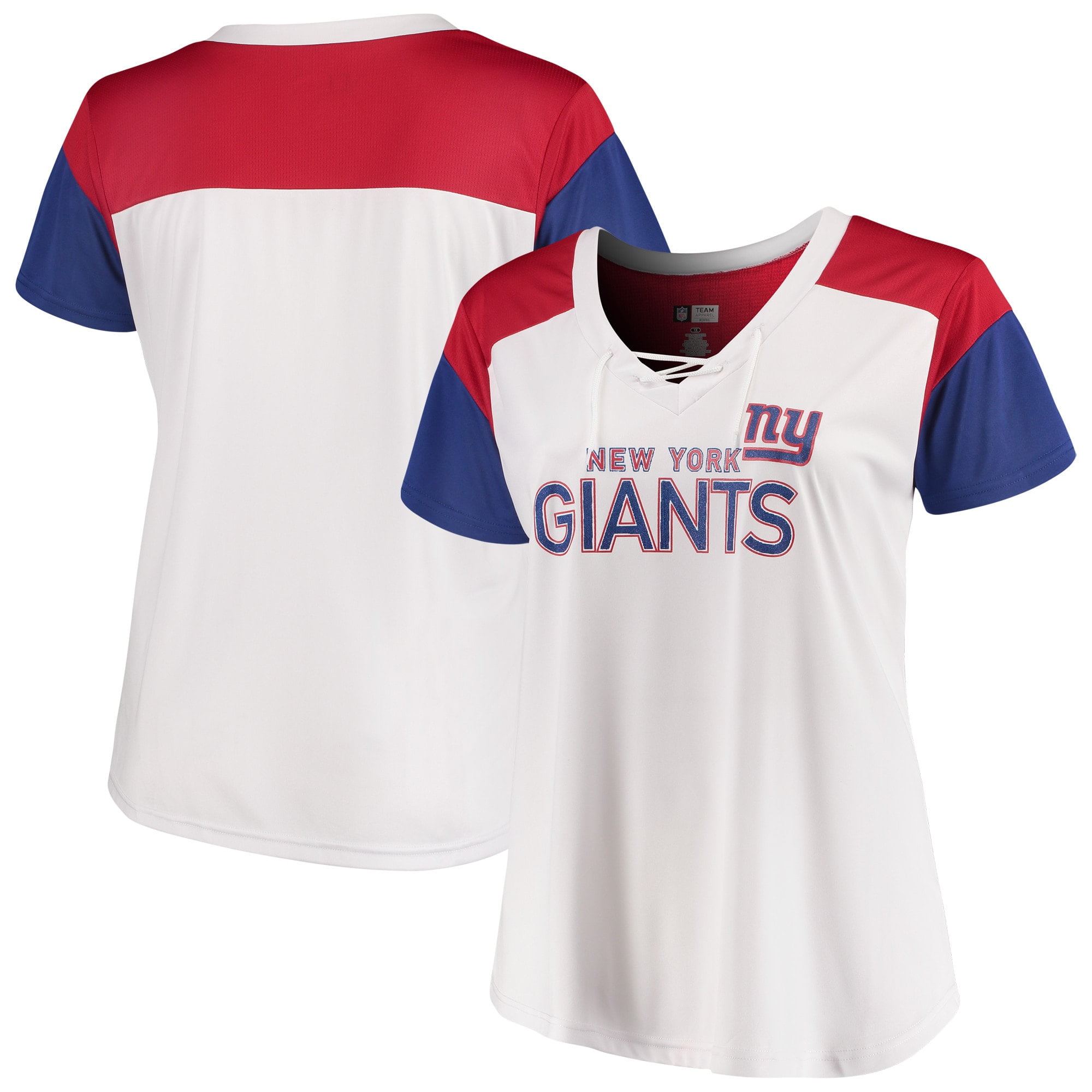 New York Giants Lace-Up V-Neck 