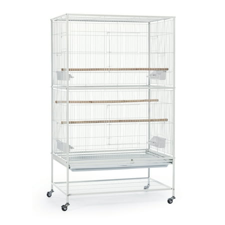 Prevue Pet Products Wrought Iron Flight Bird Cage with Stand, Chalk White
