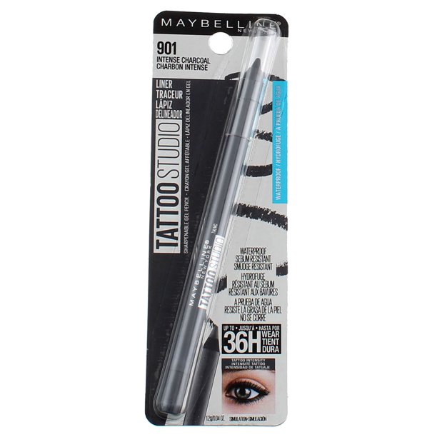 Maybelline TattooStudio Waterproof Eyeliner, Intense Charcoal, 0.04 oz