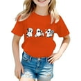 thumbnail image 2 of Weebloom Kids Halloween Shirts Boys Girls Printed T Shirt Short Sleeved Tops For 1-13 Years Old Lovely Shirt,Orange, 2 of 3