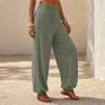thumbnail image 5 of Aezemi Women High Waisted Sports Pants Loose Fit Elastic Waist Flowy Jogger Pants with Pockets Palazzo Womens Workout Fashion Casual Outdoor Trousers XXL, 5 of 8