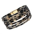 thumbnail image 2 of QualitChoice Bracelet Multi-layers Magnetic Buckle Leather Multi-colored Leopard Print Valentines Day Gifts Bracelets Hand Jewelry Light Brown 1Set, 2 of 6