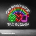 thumbnail image 2 of Glowneon It's Good Luck To Read Neon Sign, Clover Heart Book Led Sign, 2 of 4