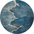thumbnail image 2 of Addison Rugs Mayfield Premium Machine Washable Transitional Abstract Navy Round Rug, 8' x 8', 2 of 6