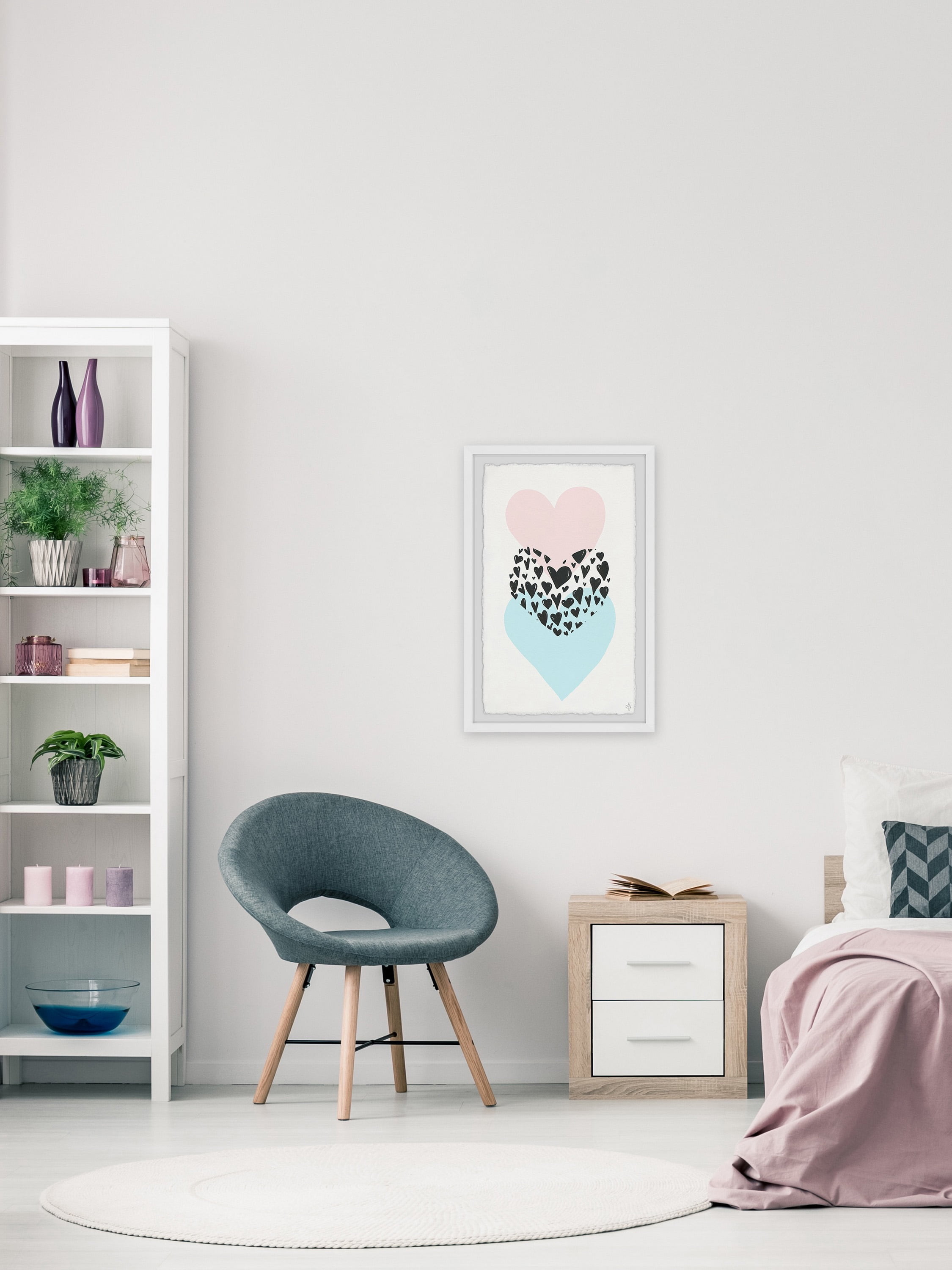 Marmont Hill Triple Hearts Framed Wall Art