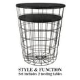 thumbnail image 5 of Lavish Home Set of 2 End Tables, Nesting Tables with Removable Wood Tops and Metal Basket Bases for Living Room or Home Office, Black, 5 of 9