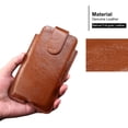 thumbnail image 2 of Funda de cuero genuino para cinturón de teléfono móvil, fundas para cinturón, cierre magnético, funda protectora con hebilla magnética para riñonera Universal, 2 of 5
