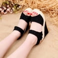 thumbnail image 2 of Nrmvnmi Women's Boho Wedge Sandals Open Toe Ankle Strap Summer Casual Platform High Heel Sandals Black Mothers Day Gifts, 2 of 8