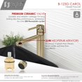 thumbnail image 3 of Stylish Single-Handle Brushed Gold Vessel Bathroom Faucet Height 11⅝" B-123G, 3 of 12