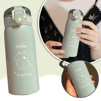 Huayishang Water Bottle 500Ml Stainless Steel Water Bottle with Portable Insulated Cup, Kitchen Essentials Clearance Sale Mint Green