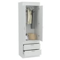 Lisboa Double Door Armoire with Rod and Drawers Ample White Closet