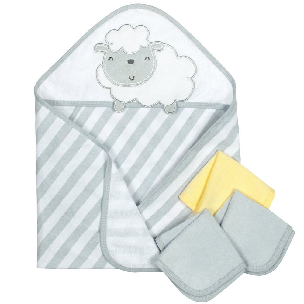 Gerber Gerber 4Piece Baby Terry Hooded Towel & Washcloth Bath Set