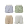 thumbnail image 3 of Yunliwuli Women's Summer Casual Pajama Shorts Elastic Band Loose Fit Button Striped Lounge Shorts, 3 of 8
