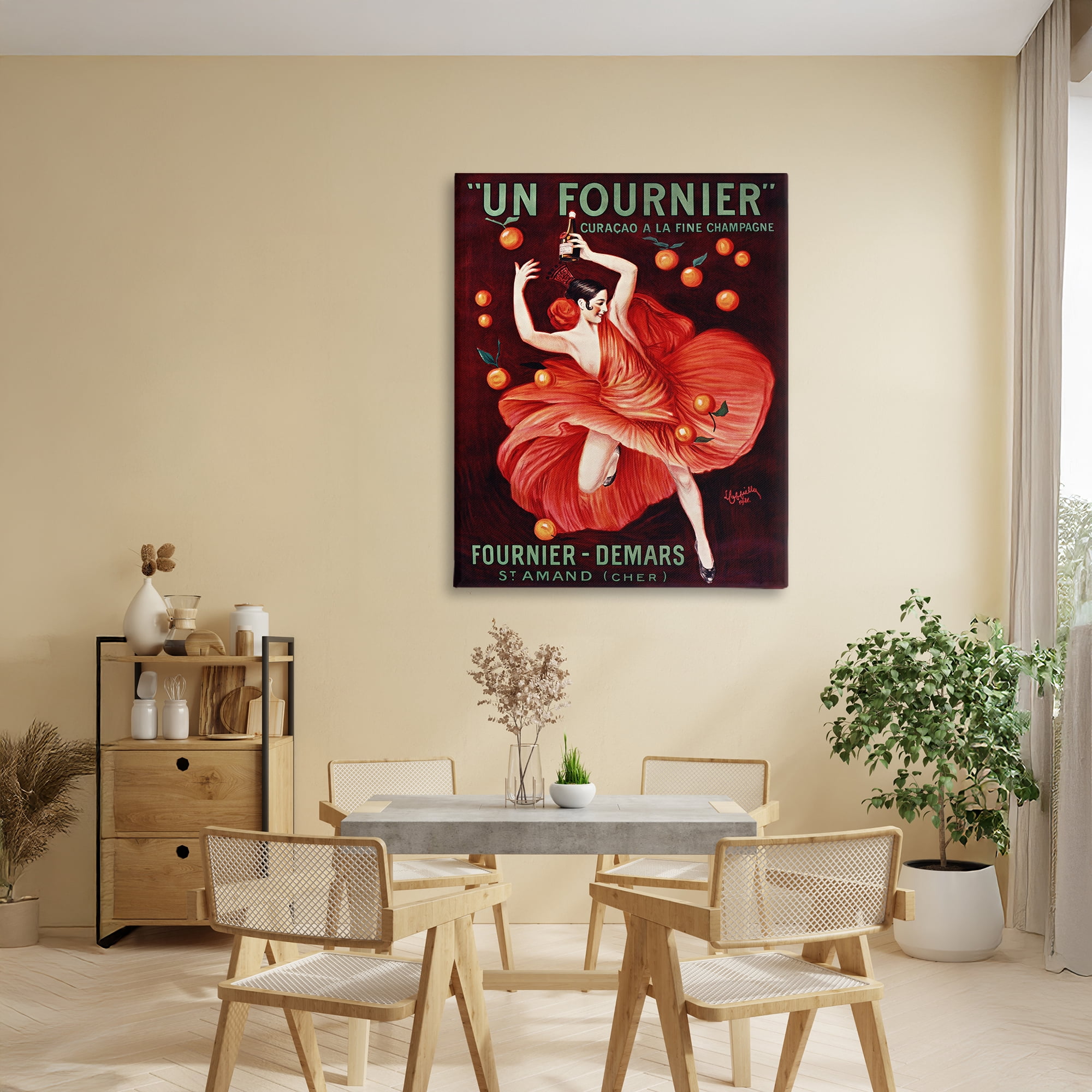 Stupell Industries Vintage Champagne Dancer in Red Canvas Wall Art, design by Leonetto Cappiello