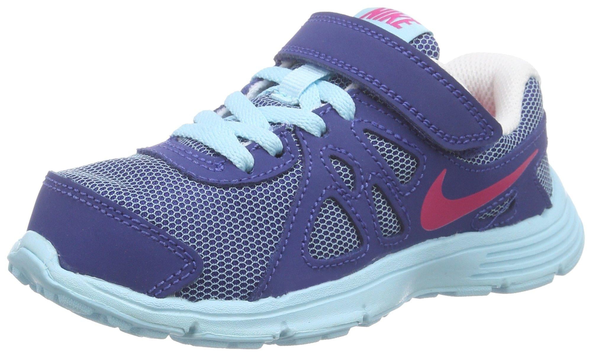 calcetines permanecer filósofo Nike Girl's Revolution II Athletic Shoe (PS) Copa/Insignia Blue/White/Vivid  Pink - Walmart.com
