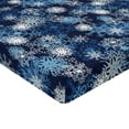 thumbnail image 2 of Ambesonne Winter Fitted Sheet, Ornate Snowflakes Xmas, Twin Size, Pale Blue Dark Blue, 2 of 3