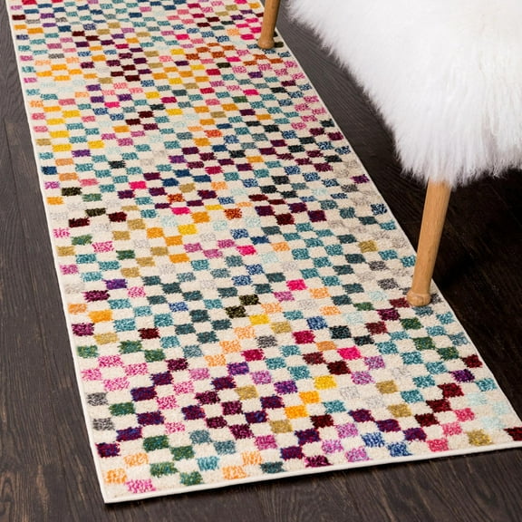 Unique Loom Chromatic Collection Area Rug - Palm Bay (2' 7" x 10' Runner Multi/Black)