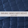 thumbnail image 4 of Dual-Sided Velvet Box-Stitched Heavyweight 2-Piece Twin Quilt Set, Navy, 4 of 6