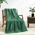 thumbnail image 4 of Mocaletto Throw Blankets,Fleece Blanket,Luxury Flannel Lap Blanket, Super Cozy and Comfy for All Seasons (Green, 50x70 in), 4 of 6