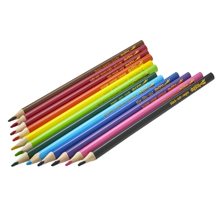 Cra-Z-Art Triangular Colored Pencils, 12 Vibrant Colors, Classroom