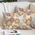 thumbnail image 2 of Geometric Flower Pillow Covers 12"x20", Vintage Country Floral Orange Grey on Linen Soft Brushed Microfiber Breathable Throw Pillow Covers, Decorative Pillowcase with Zipper for Couch Sofa Bedroom, 2 of 9