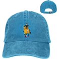 thumbnail image 3 of Distressed Adjustable Washed Denim Cotton Low Profile Mens Dad Trucker Hat Black Fitted Baseball Ball Cap, 3 of 7