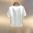 thumbnail image 5 of Women's Solid Color Casual Short Sleeve Round Neck T-Shirt Top for Summer, 5 of 5