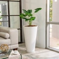 thumbnail image 2 of XBrand Modern 28-Inch Tall Round Planter, Modern Tapered Planter Perfect for Indoor & Outdoor Planter, Patio Décor, Set of 2, Gray, 2 of 6