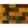 thumbnail image 1 of Ahgly Company Machine Washable Indoor Rectangle Patchwork Yellow Transitional Area Rugs, 6' x 9', 1 of 4