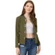 thumbnail image 1 of Chaqueta Informal Con Cuello Levantado, Liviana, De Manga Larga, Con Broches Al Frente Para Mujer Verde M, 1 of 6