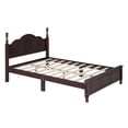 thumbnail image 4 of Full Size Retro Style Wood Platform Bed, Bed Frame with Wooden Slat Support, Vintage Headboard, Retro Style Platform Bed No Box Spring Required, Easy Assembly, Dark Walnut, 4 of 7
