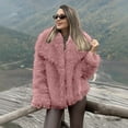 thumbnail image 5 of Women Short Faux Fur Jacket Long Sleeve Lapel Open Front Warm Fluffy Winter Coat, 5 of 6