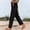 *Black, variant on Women's Ice Silk Drawstring Wide Leg Pants ,Solid Color Loose Fit Casual Trousers Dark Gray,Womens Plus XL