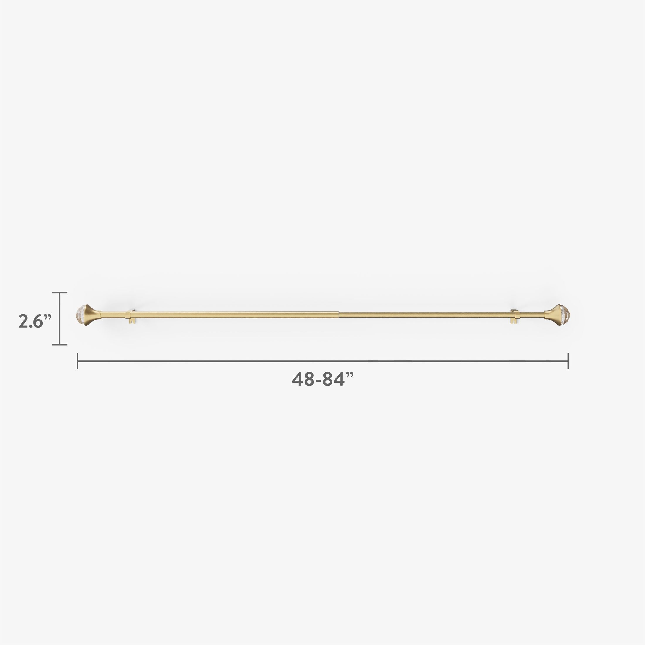 Mainstays Kids 3/4" Gold Faceted Gem Adjustable Single Curtain Rod, 48"-84"