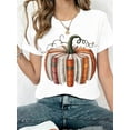 thumbnail image 2 of Vintage Book Pumpkin Graphic Tee Autumn Reading Lover Shirt Halloween Fall Seasonal Top For Women Girls Casual Wear, 2 of 8