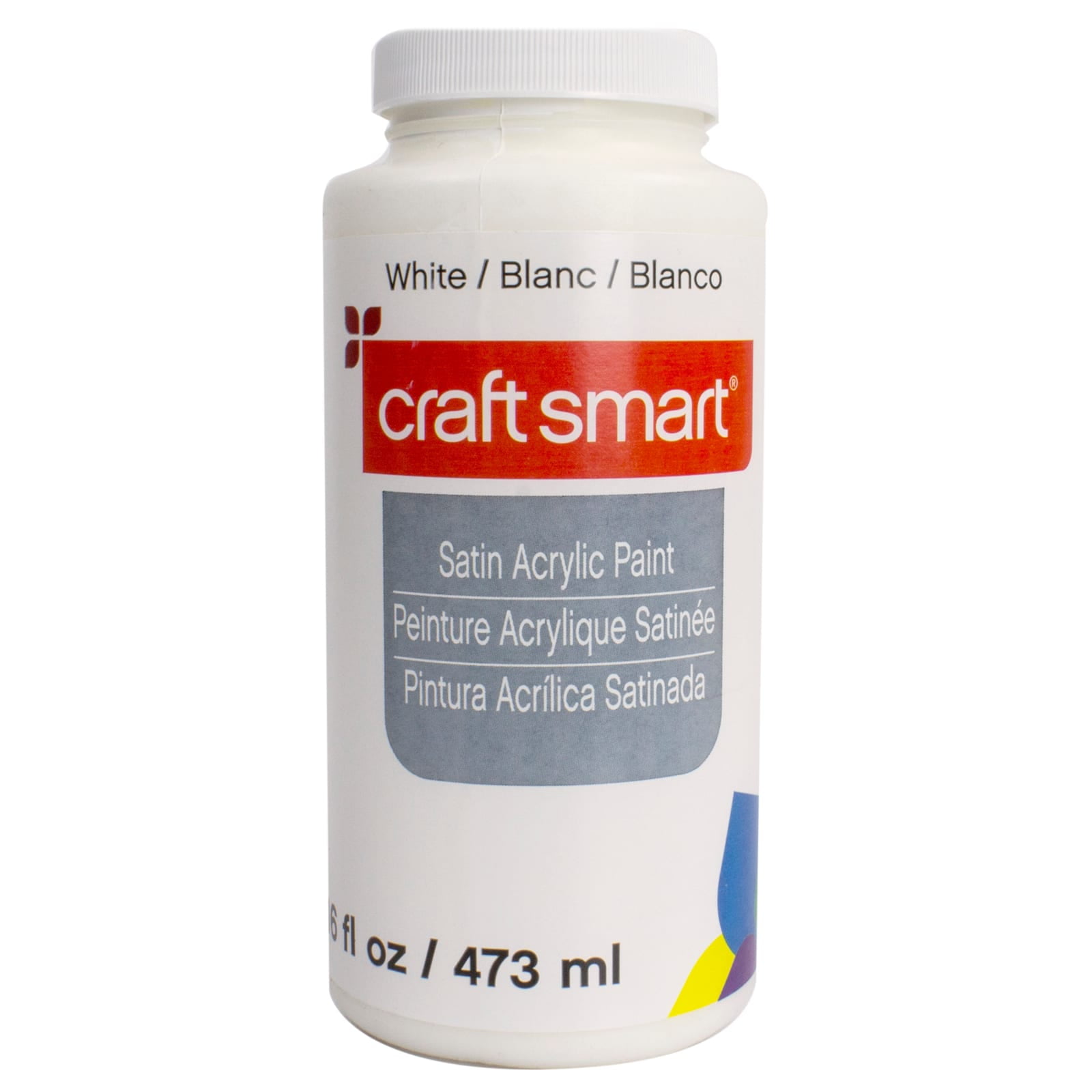 9 Pack White Satin Acrylic Paint by Craft Smart®, 16oz.