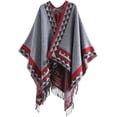 thumbnail image 1 of LinYooLi Poncho Ouvert à Franges pour Femmes, Cardigan, Cape, Couverture pour Fête, Voyage, Bureau, 1 of 6