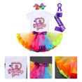 thumbnail image 5 of IBTOM CASTLE Toddler Baby Girl Unicorn 1st 2nd 3rd Birthday Outfit Romper + Rainbow Tutu Skirt + Headband + Sash + Badge 5PCS Princess Dress up Clothes Set for Cake Smash Photo Shoot, 5 of 8