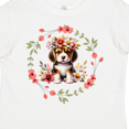 thumbnail image 4 of Inktastic Beagle Puppy Flowered Girls Toddler T-Shirt, 4 of 5