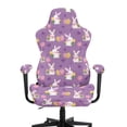 thumbnail image 3 of Whosucclay Purple Bunny Tulip Print Gaming Chair Slipcovers, Stretchable Office Chair Cover 4 Pcs Computer Desk Chairs Covers with Armrest Covers, Rotating Armchair Protector Cover Easter Decor, 3 of 8