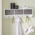 thumbnail image 1 of SoBuy FRG282-W, Wall Coat Rack Wall Shelf Wall Storage Cabinet Unit with 3 Baskets 5 Hooks, 1 of 7